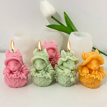 3D Bunny Flower Mold 1
