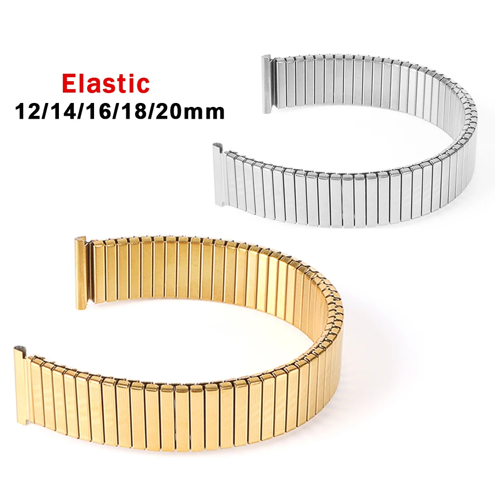 

Metal Elastic Watch Band Stretch Expansion Stainless Steel Watch Bracelet 12/14/16/18/20mm Retractable Strap for Samsung Belt