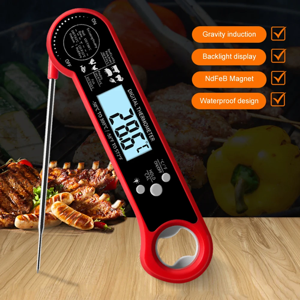 Meat Thermometer Fork Instant Read BBQ Fork Thermometer for Barbecue Turkey  Cooking Fork Quick Accurate LED Screen Kitchen - AliExpress