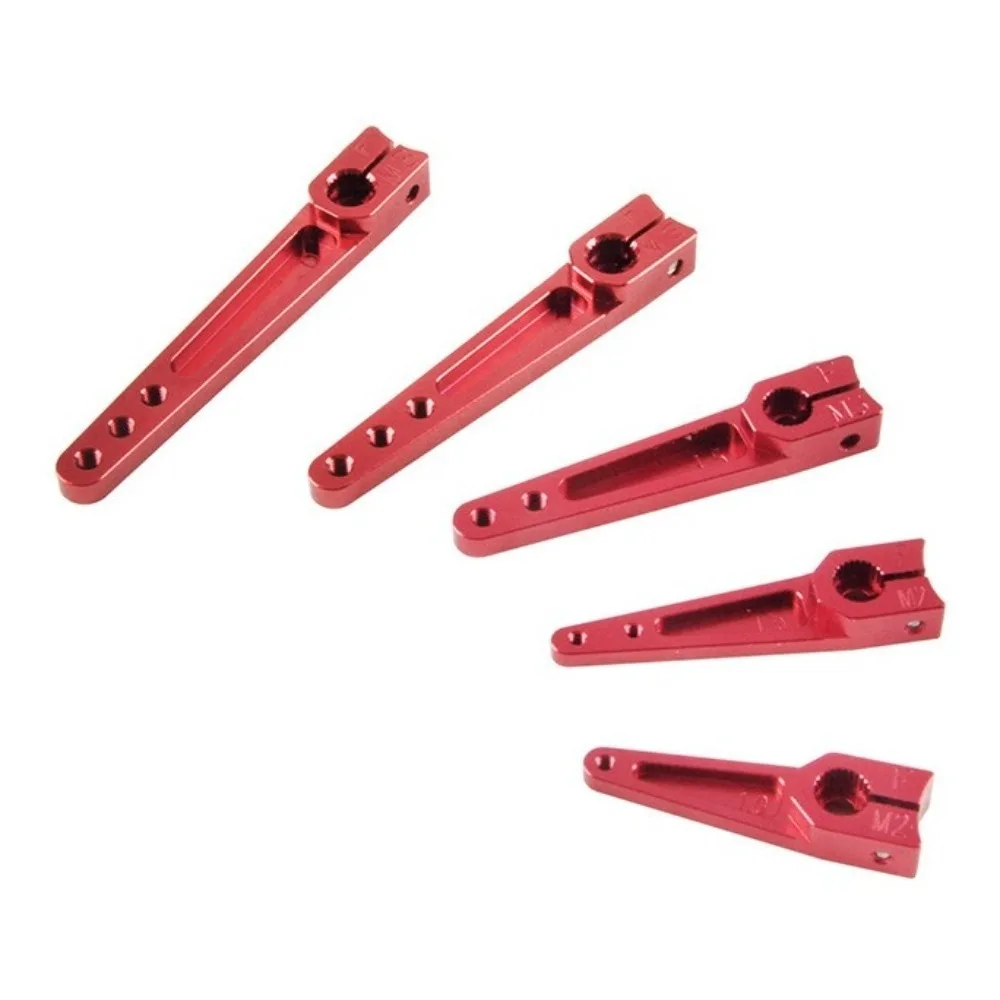 New Aluminum Alloy CNC Servo Arm 25T 1/1.25/1.5/1.75/2 Inch Servo Swing Arm Durable Red RC Upgrade Parts for RC Airplane