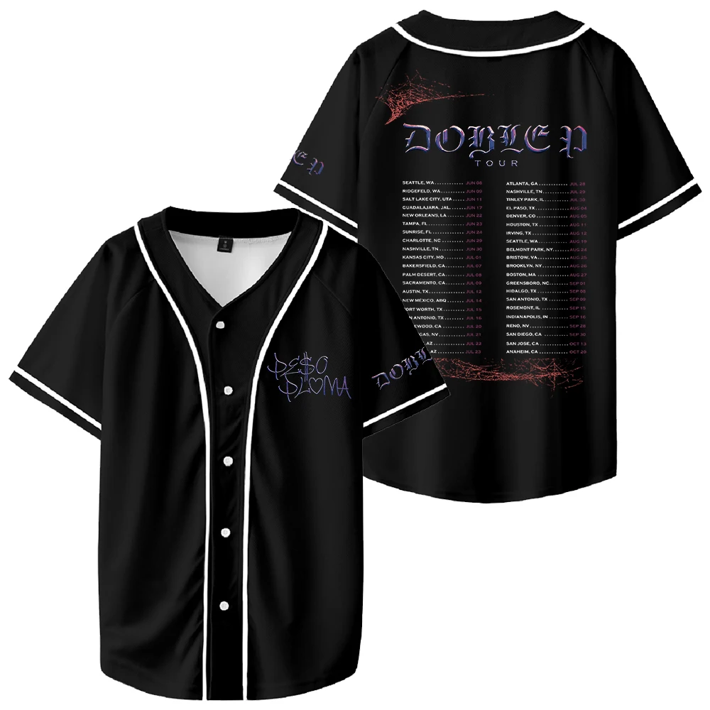 Peso Pluma Spider Tee 2023 Tour Maglia Da Baseball Camicia Con Scollo A V Manica Corta Streetwear Donna Uomo Abbigliamento Hip Hop