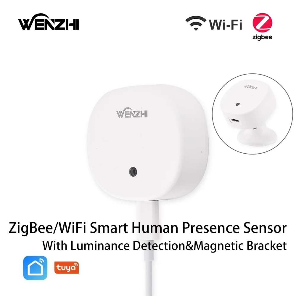 ZigBee/WiFi MmWave Human Presence Sensor Radar Movement Body Motion Detection With illuminance Tuya Smart Life Home Assistant