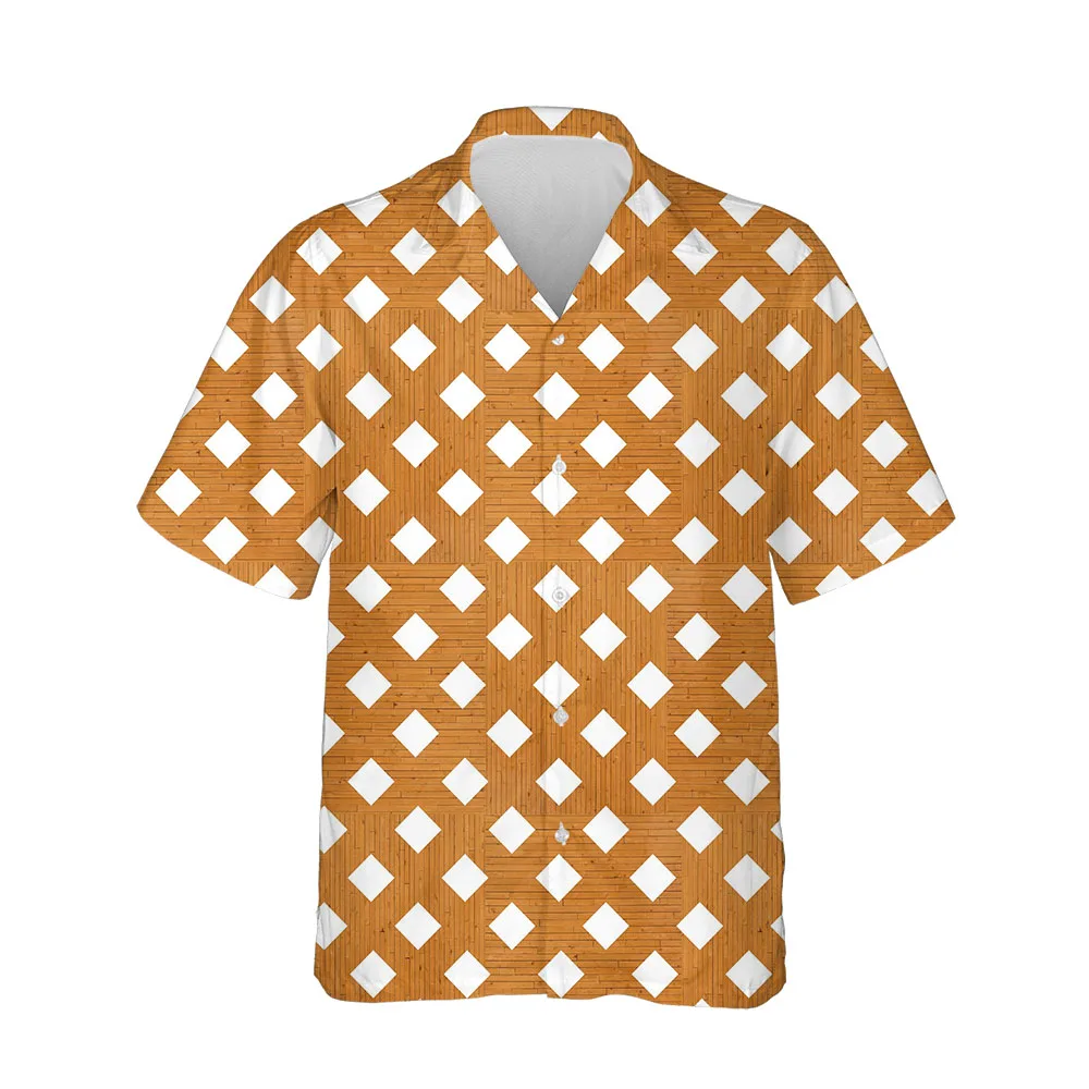 Jumeast New 3D Men's Clothing Summer Plaid Shirts For Men Casual Mens Hawaiian Shirt Short Sleeve Oversized Breathable Blouses