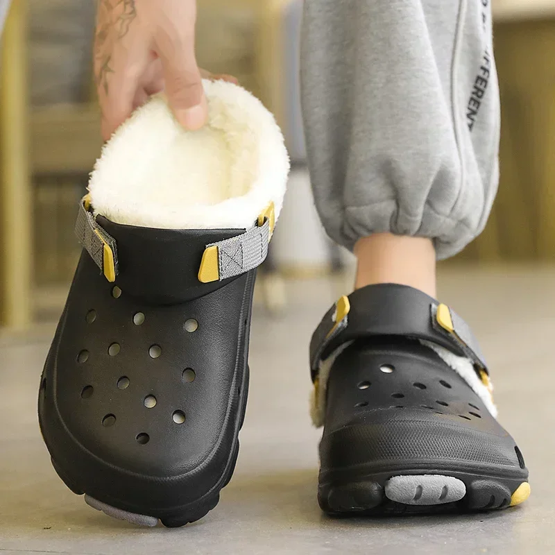 Eva Slippers Plush Slippers Men Short Closed Toe for Indoor