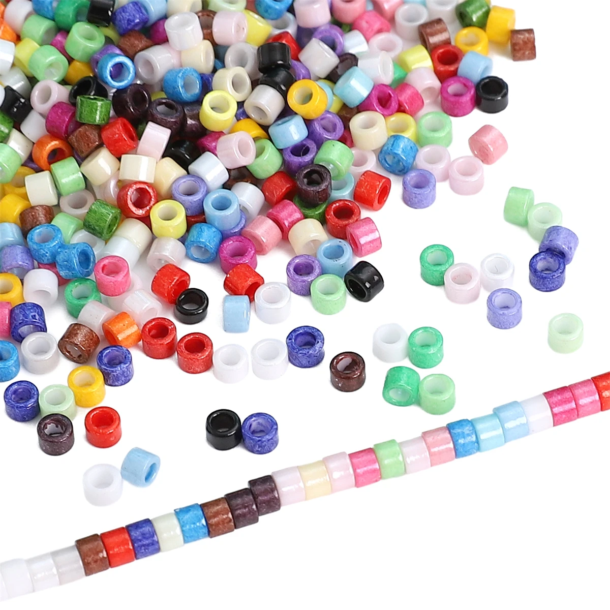 Stone beads about 1940 pcs domestic glass rice oil painting antique loose handmade DIY making jewelry