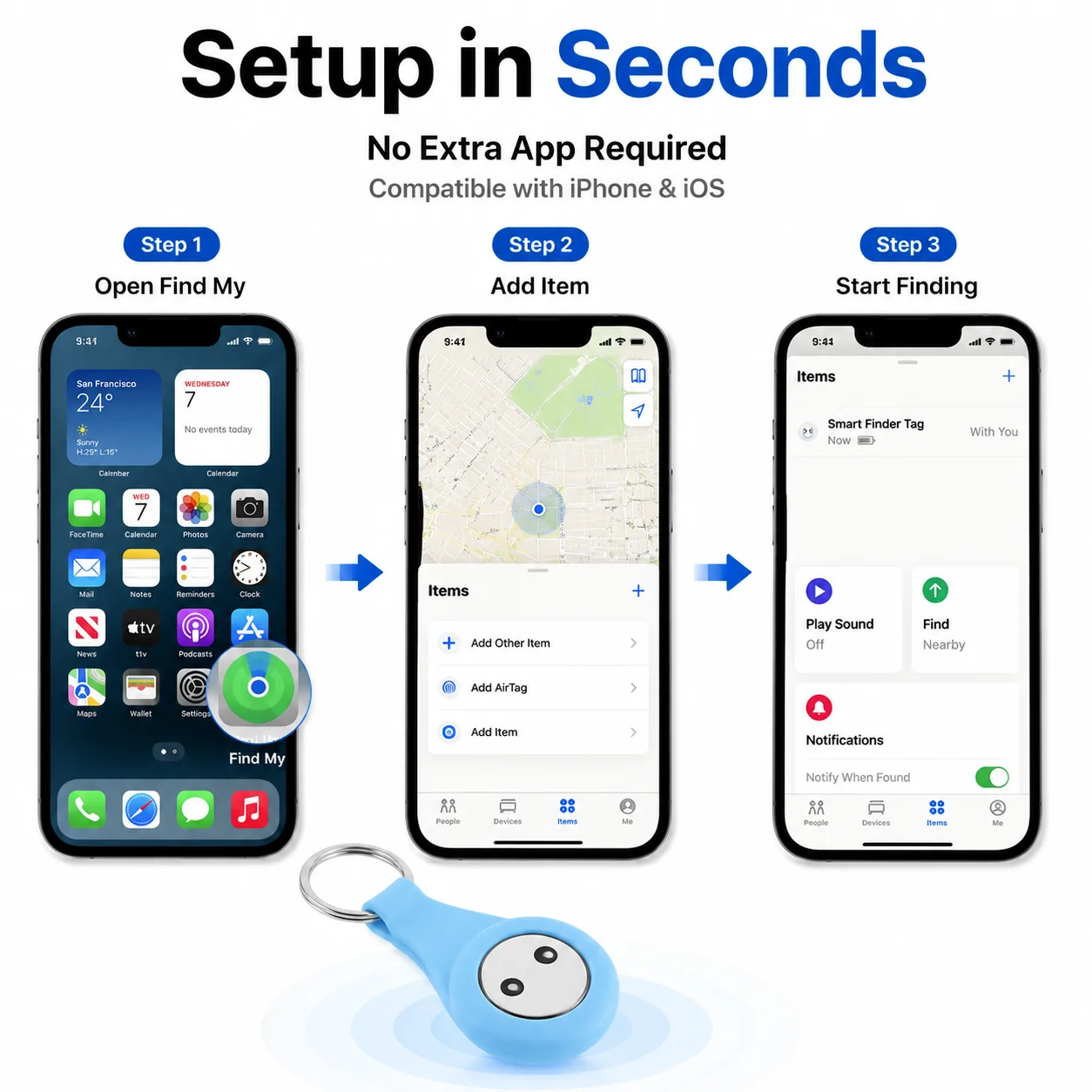 Smart Bluetooth Tracker with Anti-Lost Key Finder for Wallets and Backpacks
