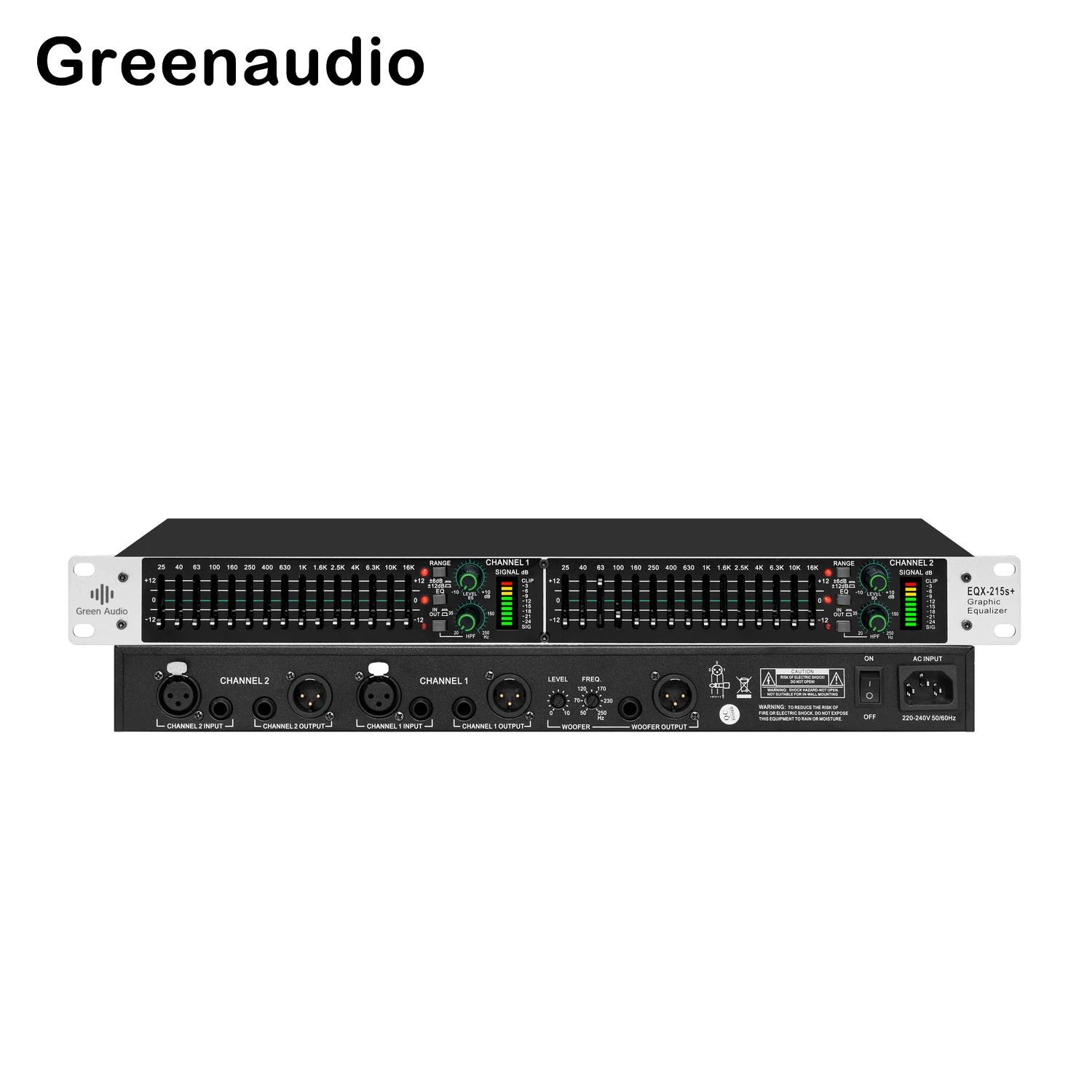 GAXEQ215S Newest Active Balanced Dual 15 Band Graphic Equalizer Power
