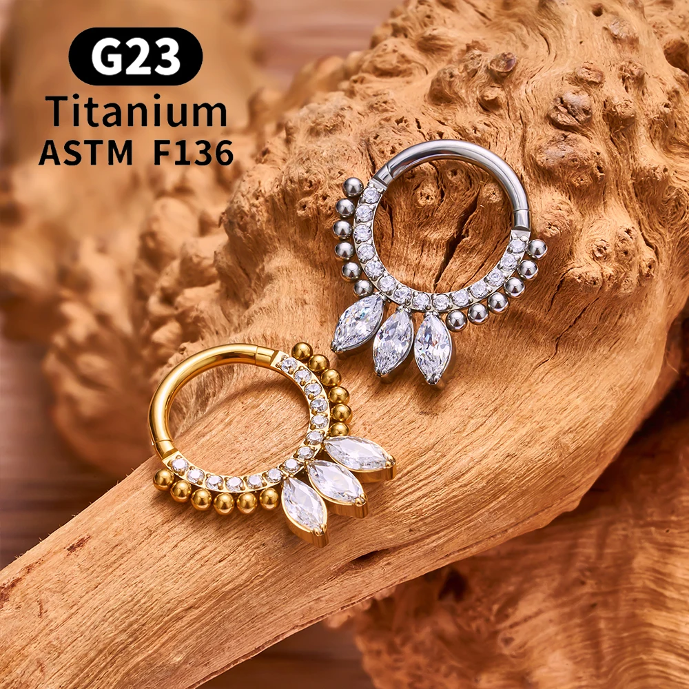 AoedeJ G23 - Orecchini a perno in titanio con retro piatto, 16 G