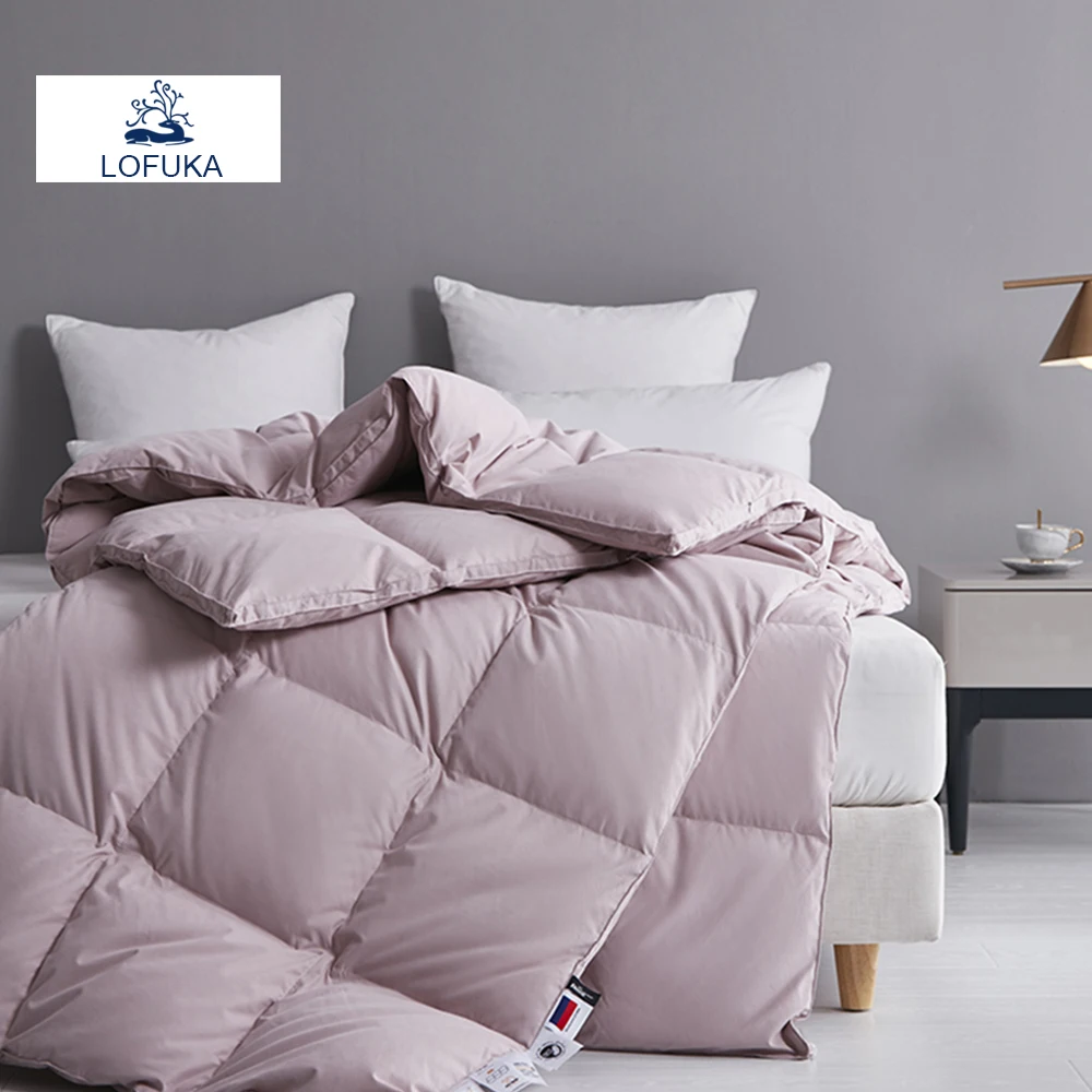 

Lofuka Noble 100% White Goose Down Filler 3D Bread Pink Duvet Quilt Comforter All Season Luxury Blankets 100% Cotton Shell
