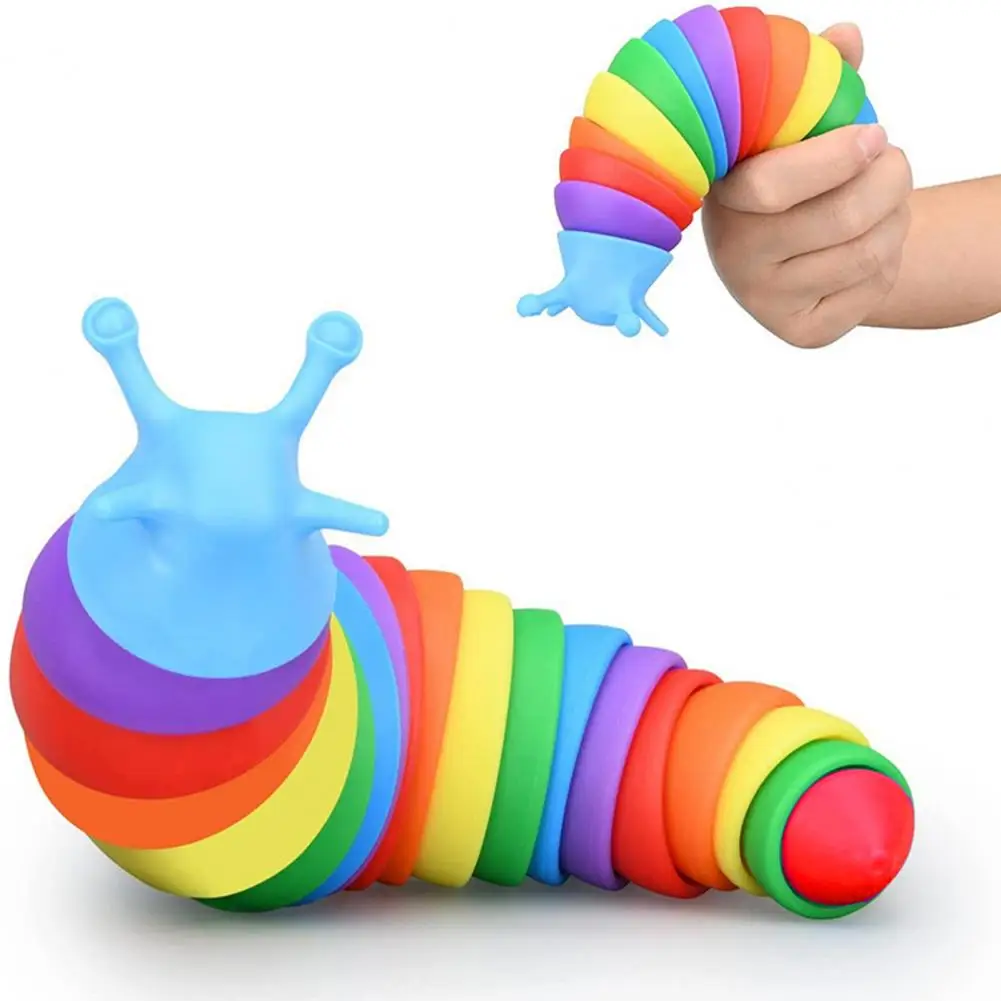 

Multi-section Caterpillar Toy Colorful Caterpillar Fidget Toy Portable Stress Relief Slug for Kids Adults Funny for Birthday