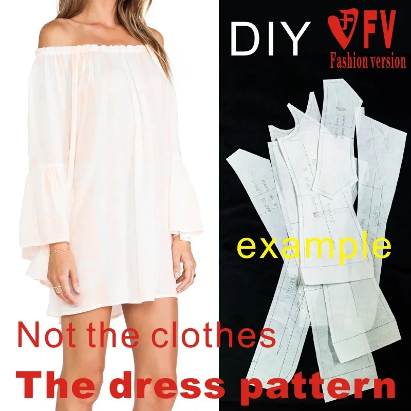 Dresses Sewing Pattern Template Cutting drawing Clothing DIY ((Not selling clothes)) BLQ-123