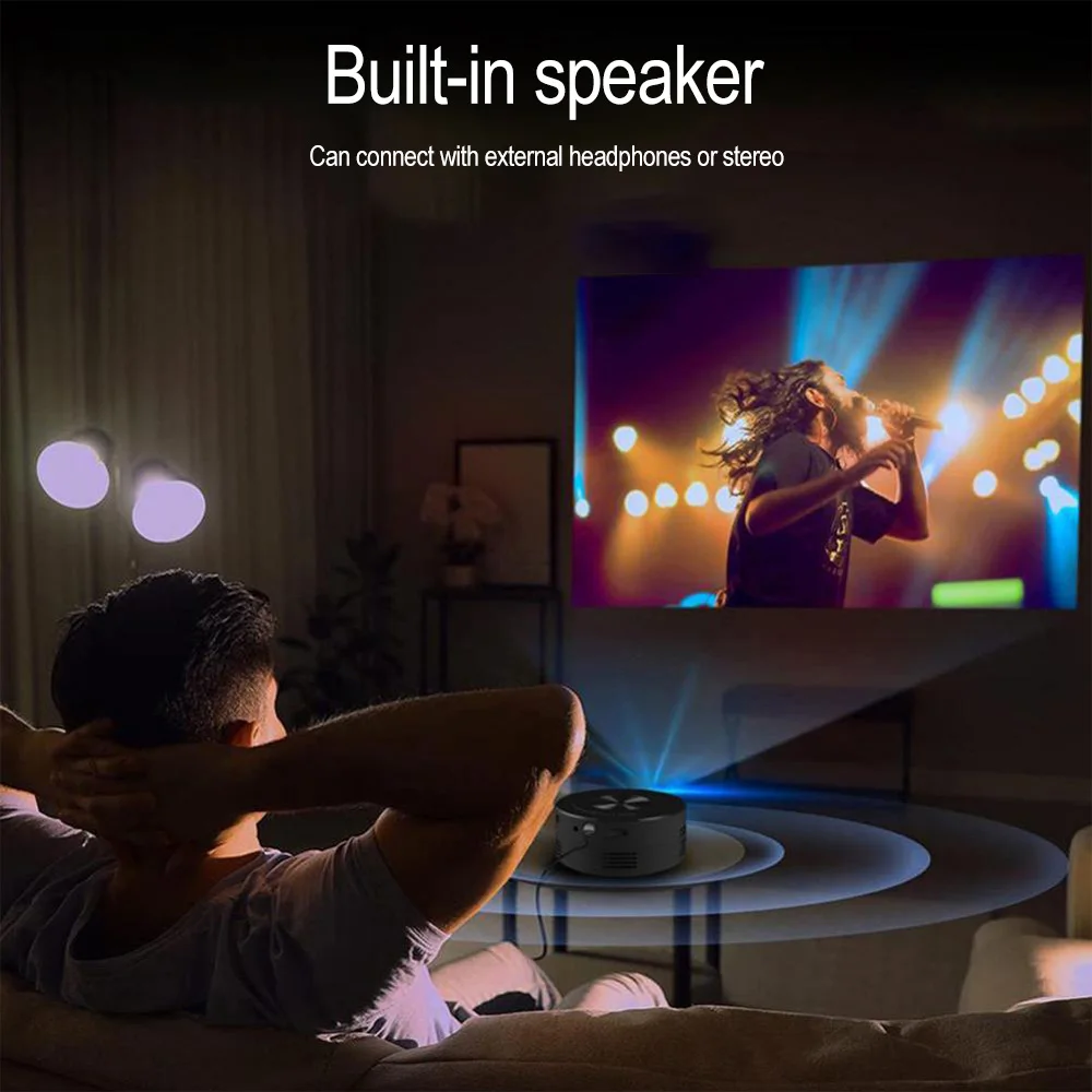 Mini Projector Mobile Phone Home Theater Projector for Work Meeting Study