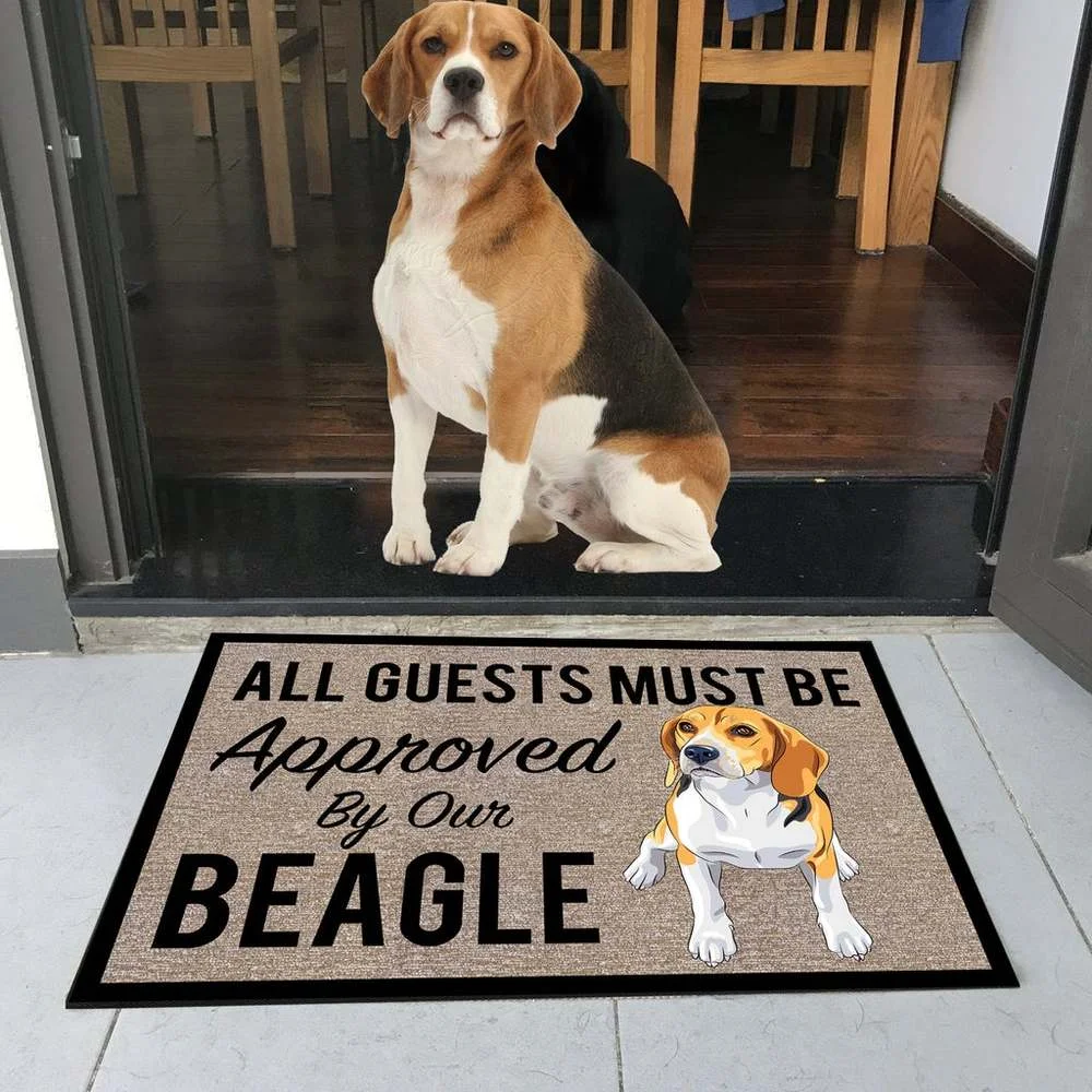 

CLOOCL All Guests Must Be Approved By Our Beagles Doormat 3D Print Pet Dog Doormat Non Slip Floor Mat Decor Porch Drop Shipping