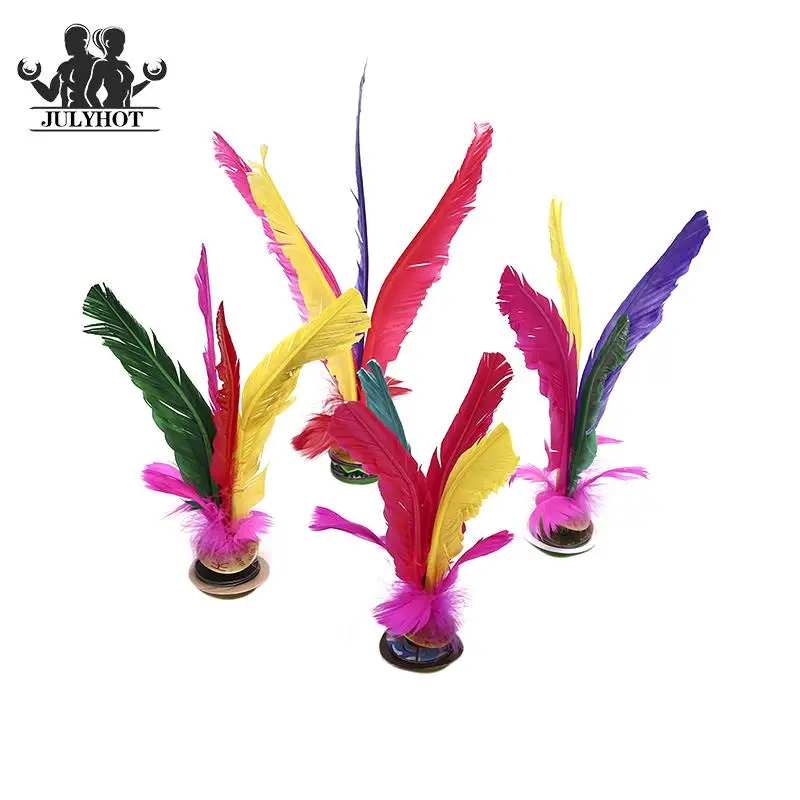 

1pc China Jianzi Footbal Foot Kick Handwheel Fancy Goose Feather Shuttlecock Fitness Entertainment For Physical Exercise
