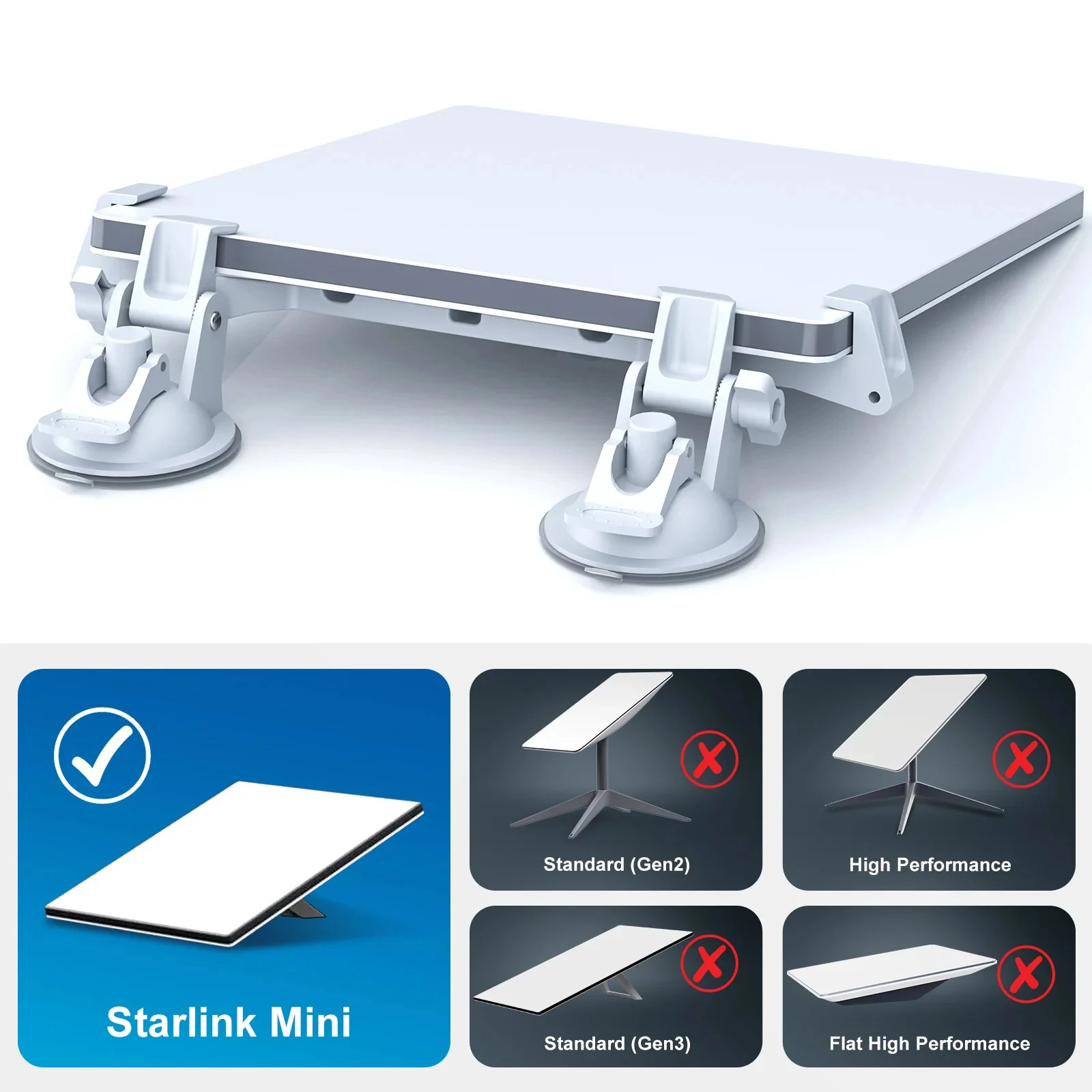 하우엔스 스타링크 선루프 석션컵 차량용 거치대 자동차 4개 석션컵 2개 브래킷 내비게이션 킥스탠드 차량 창문 루프 액세서리