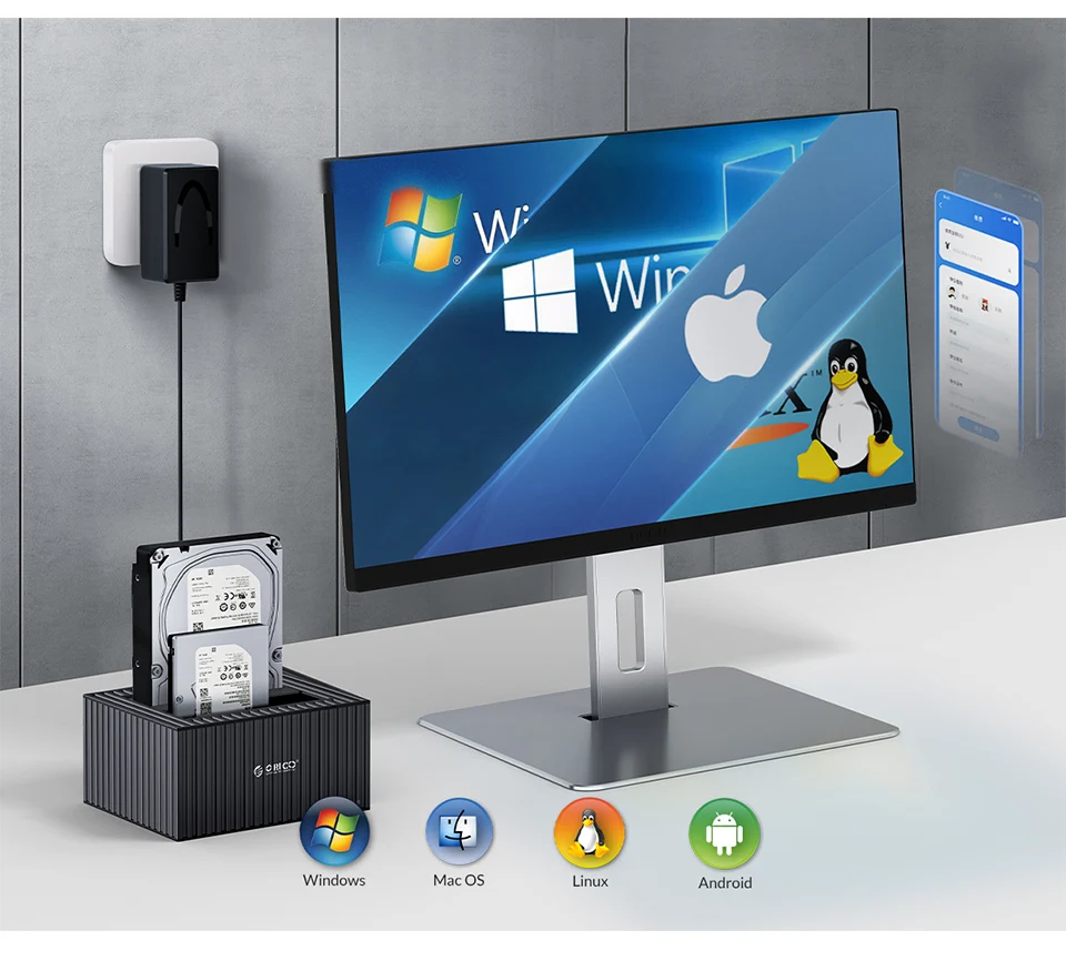 externo usb um 3.0 tipo c baía dupla hd disco slot