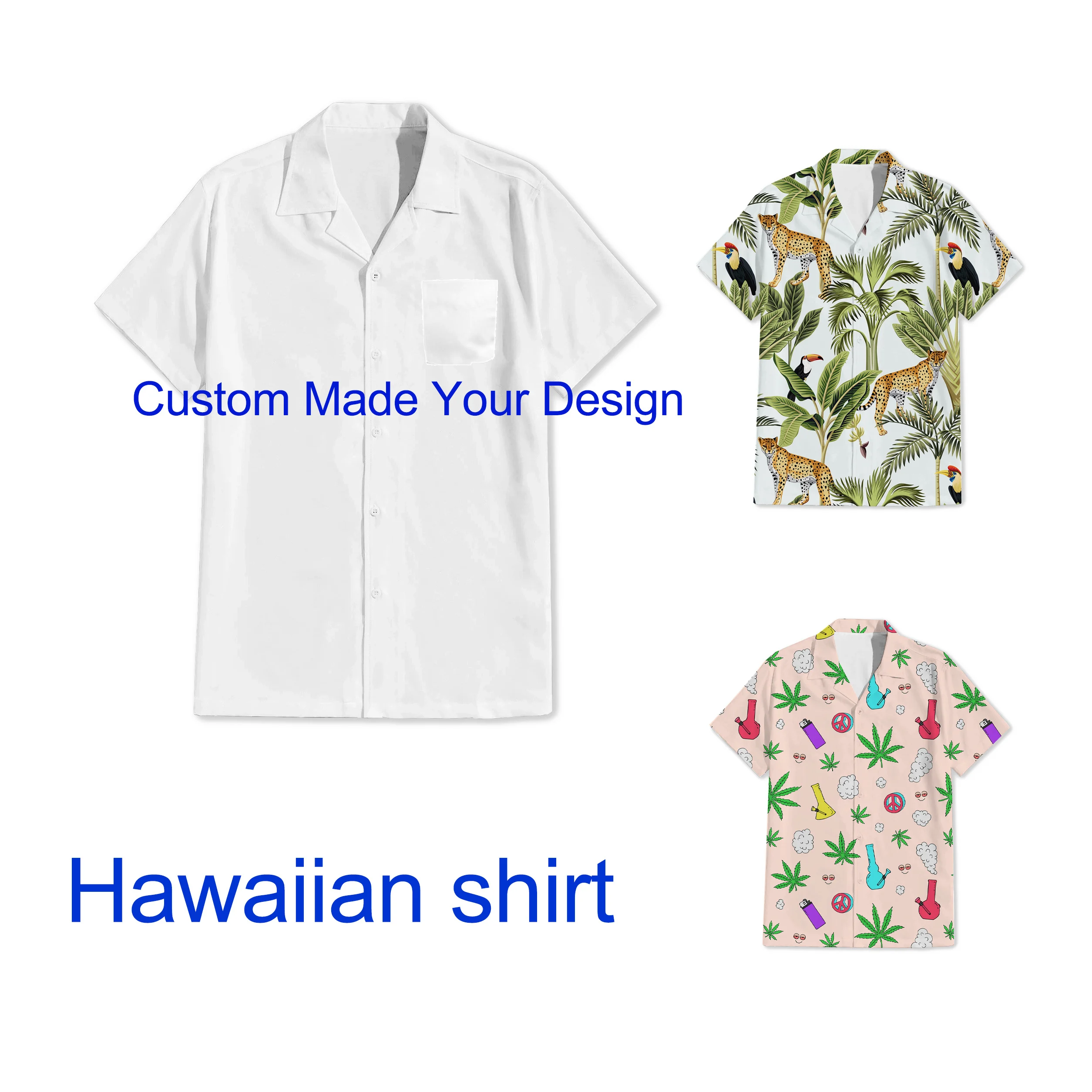 

Custom Made Summer Men's Hawaiian Shirts Beach Short Sleeve Casual Shirt
