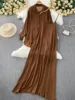 Robe chemise pour femmes musulmanes, ensemble deux pièces, costumes modestes solides, Ensemble musulman du Ramadan, Maroc, dubaï, Abayas, tenues islamiques Jalabiya