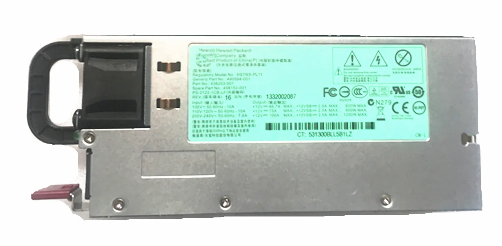 

Блок питания 1200 Вт DL580G7 438203-001 498152-001 490594-001 500172-B21