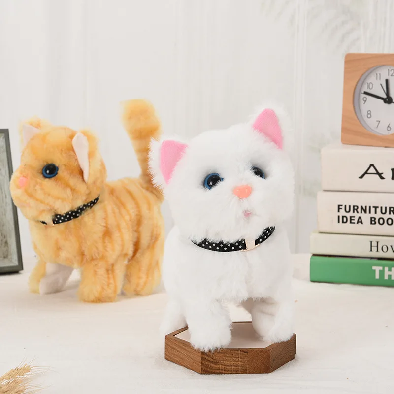 New Walking Kitty Plush Toy Electric Interactive Cat Stuffed Animal Meowing Tail Wagging Head Nodding Cat Pet Toy For Kids Gift 5