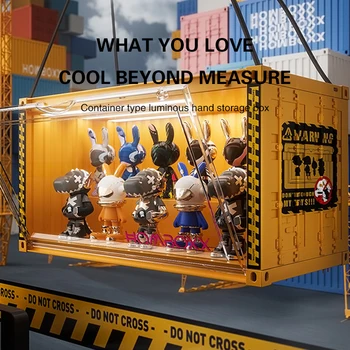 ตู้เก็บของเล่นพร้อมไฟ LED ห้องนอนโมเดลตุ๊กตาใสกันฝุ่นตู้เก็บของเล่นชั้นวางจัดระเบียบ 1