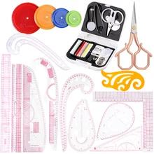 

MIUSIE Sewing Ruler Set Fashion Design Rulers Tailor Scissors DIY Fabric Cutter Sewing Needlework For Sewing Accessories