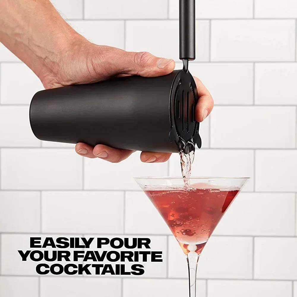 Matte Black Cocktail Shaker Set Bartending Equipment Wine Martini Drink Mixer Barware tools Bartender Kit for Home Bar 8Pcs,cocktail shaker,cocktail bar tools