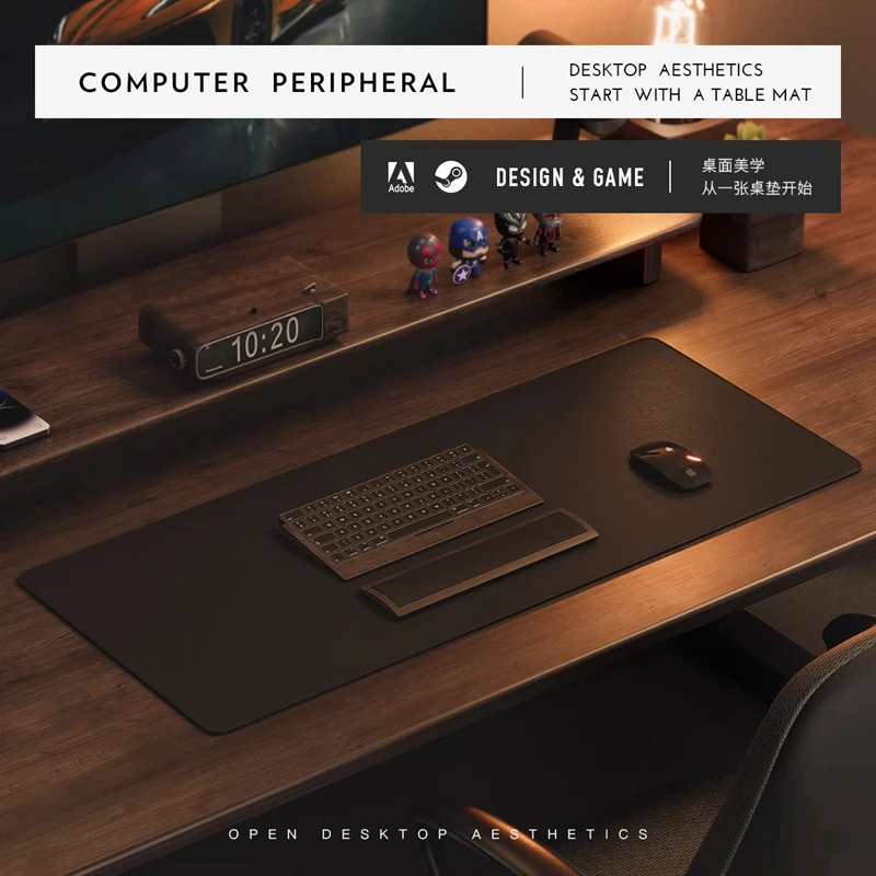Keebox PU Leather Cork Mouse Pad Keyboard Mat DIY Size Computer Table Mat Customize 2mm Thickness Deskmat