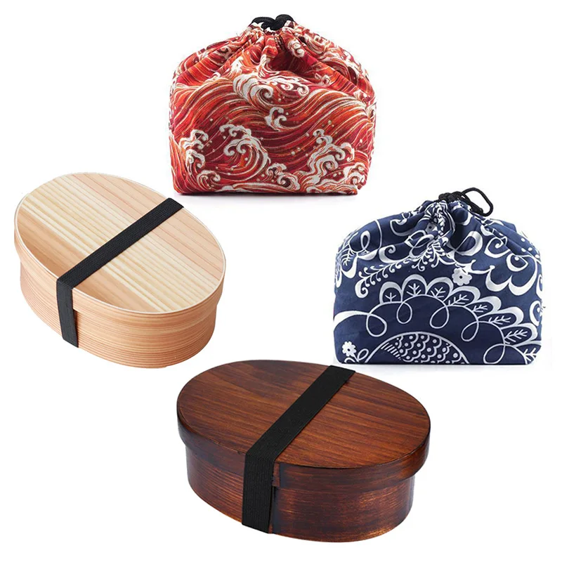 

Japanese Style Wood Bento Box Microwavable Food Container Bamboo Lunch Box Lunch Bag Sushi For Kids Bento Box