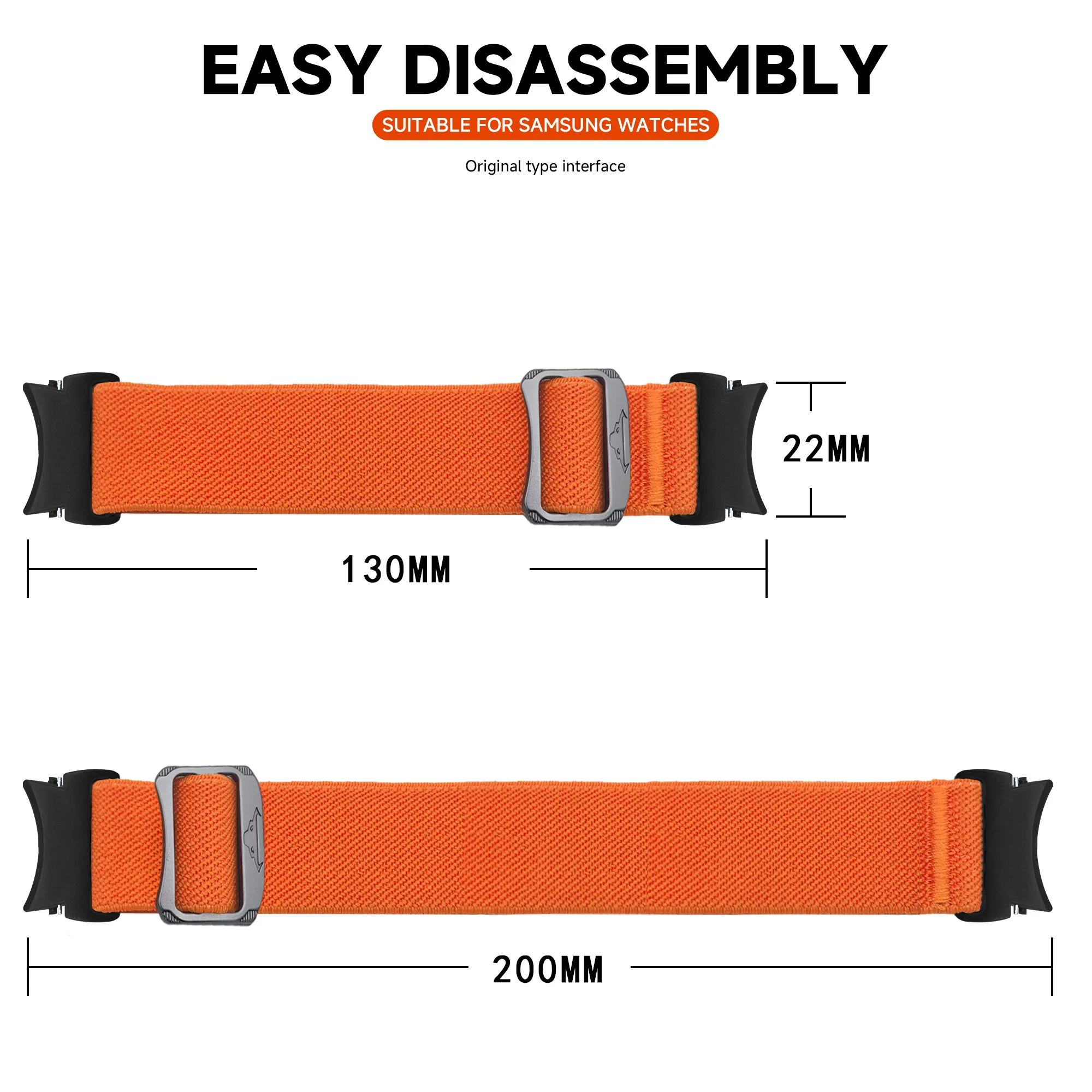 Elastic Nylon No-Gaps Smartwatch Band Strap
