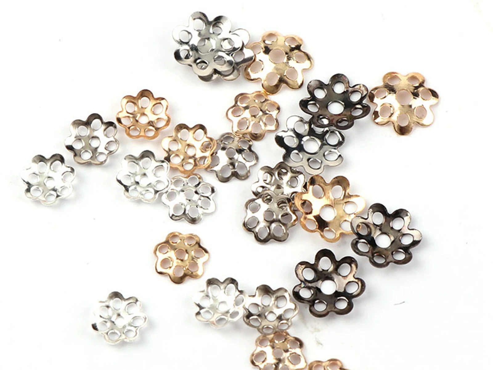 

1000 Flower End Bead Caps 8mm Fit 10mm-14mm Beads Color Choice Jewelry Making