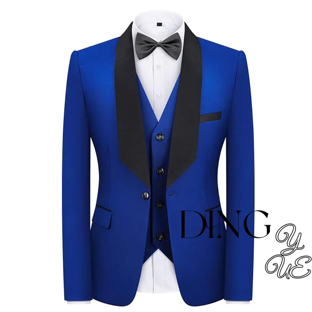 Tuxedo Men Suit Regular Fit 3 Piece Suit Blazer Jacket Waistcoat Pants Men Suit Set for Wedding Prom