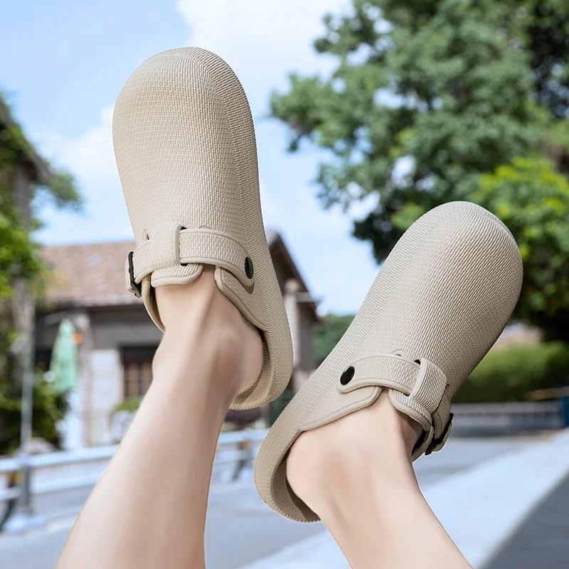 Men Slippers EVA Slip On Casual Walking Shoes Men Casual Baotou Half Slipper Comfortable Soft Household Sandals