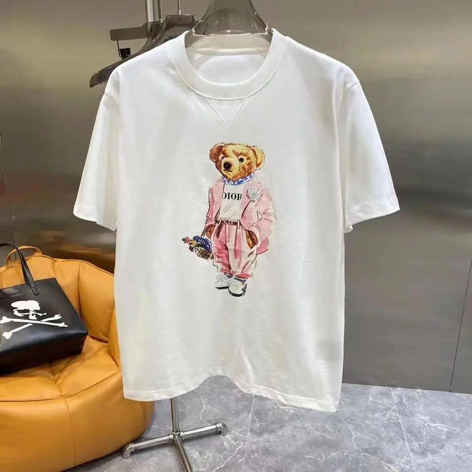 Fashion Luxury Brand T-shirt Casual Business Men's and Women's T-shirt Loose Large Size Sports Top Round Neck Short Sleeves