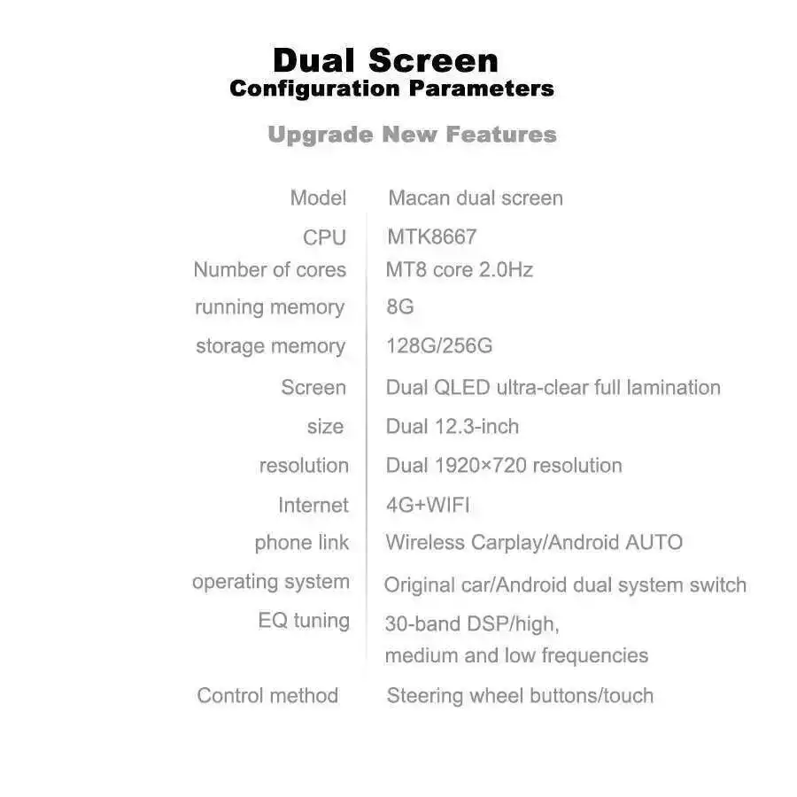 12.3+12.3inch Dual Android Screen For Porsche Macan 2011-2017 2din Car GPS Multi