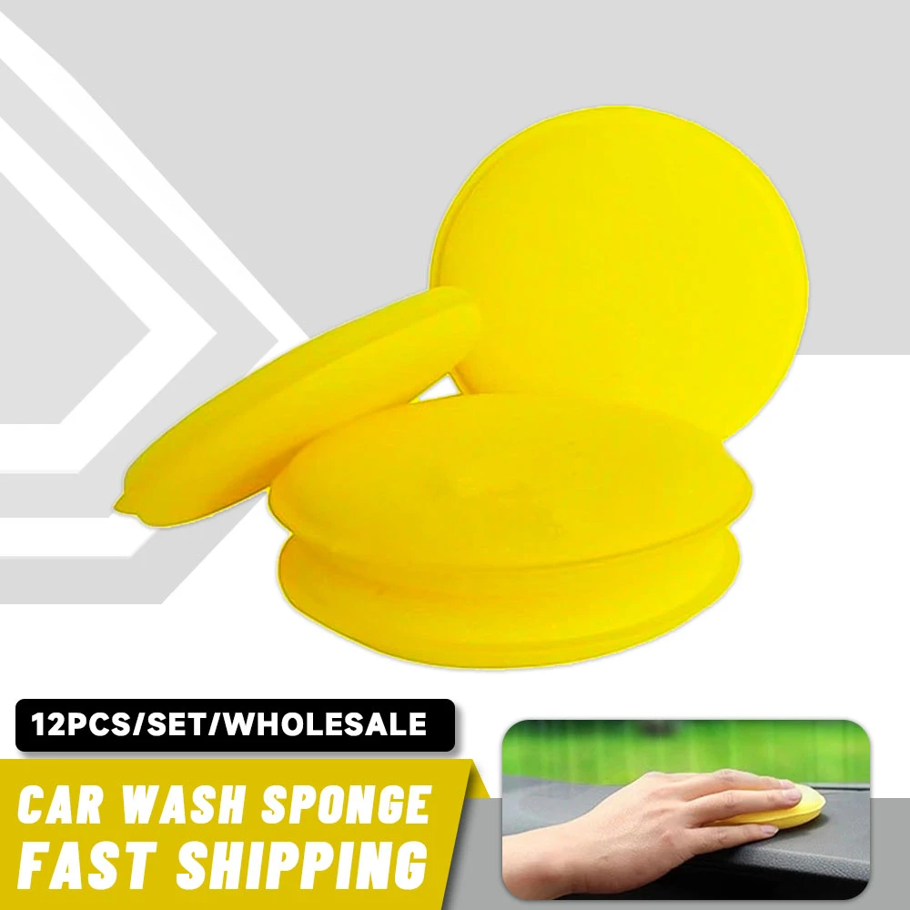 12 Pcs/set Car Wax Sponge Antiscratch Car Care Sponge Polishing Towel