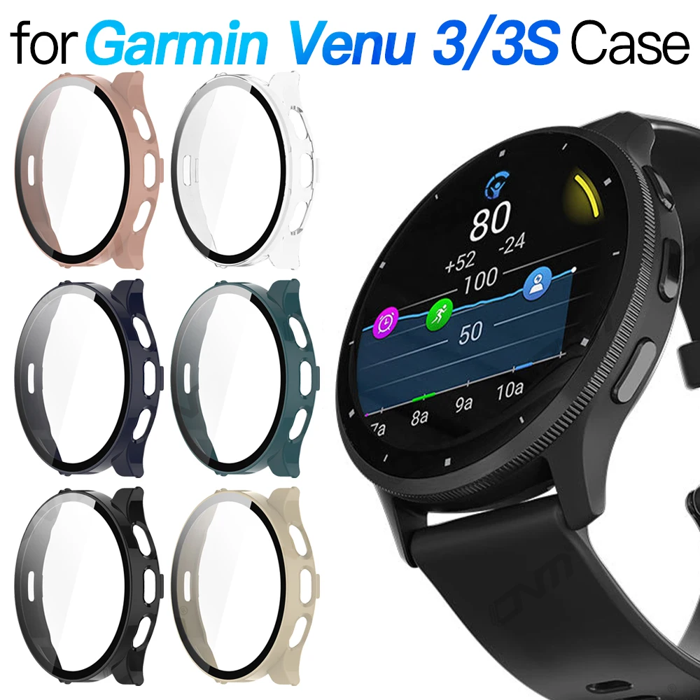 Glass + Case for Garmin Venu 3 / 3S Accessoroy PC All-around Bumper Protective Cover + Screen Protector for Garmin Venu3 /3S protective case for garmin venu watch tpu cover bumper with all around screen protector smartwatch anti shock shell accessories