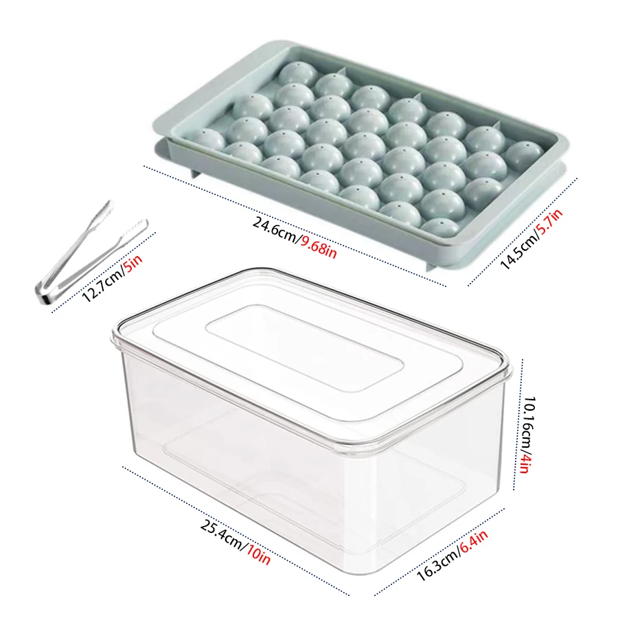 Ice Cube Tray Round Ice Ball Maker Mold Sphere Circle Chilling Cocktail Whiskey Tea Coffee Cube Mold With Storage Box