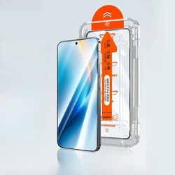 Protecteur d'écran en verre trempé premium avec installation facile et couverture complète