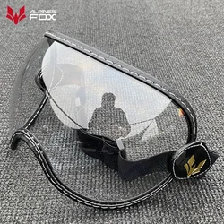 Colorful Retro Motorcycle Goggles with UV Protection and Windshield for Vintage Half Face Helmets (Clear)