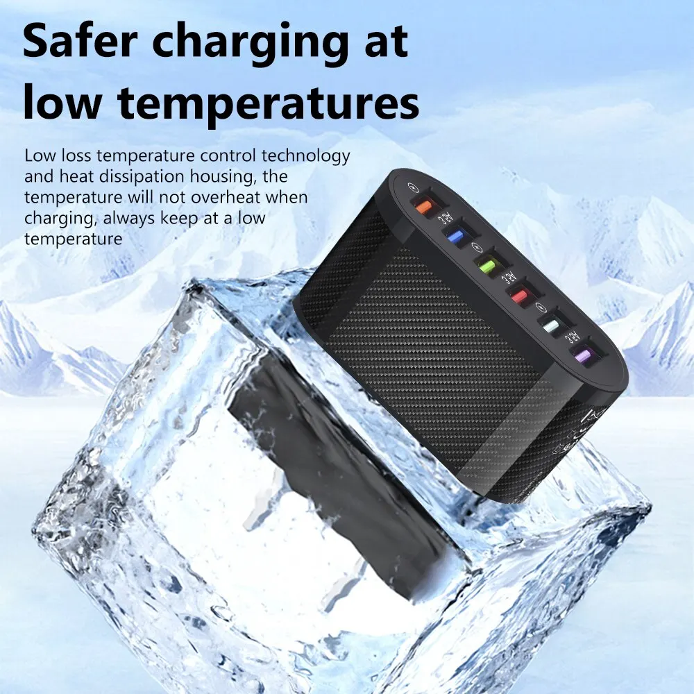 6 In 1 USB Charger Quick Charge 3.0 EU US Plug 48W Fast Charger For Phone Adapter For iPhone Samsung Portable Wall Mobile Charge