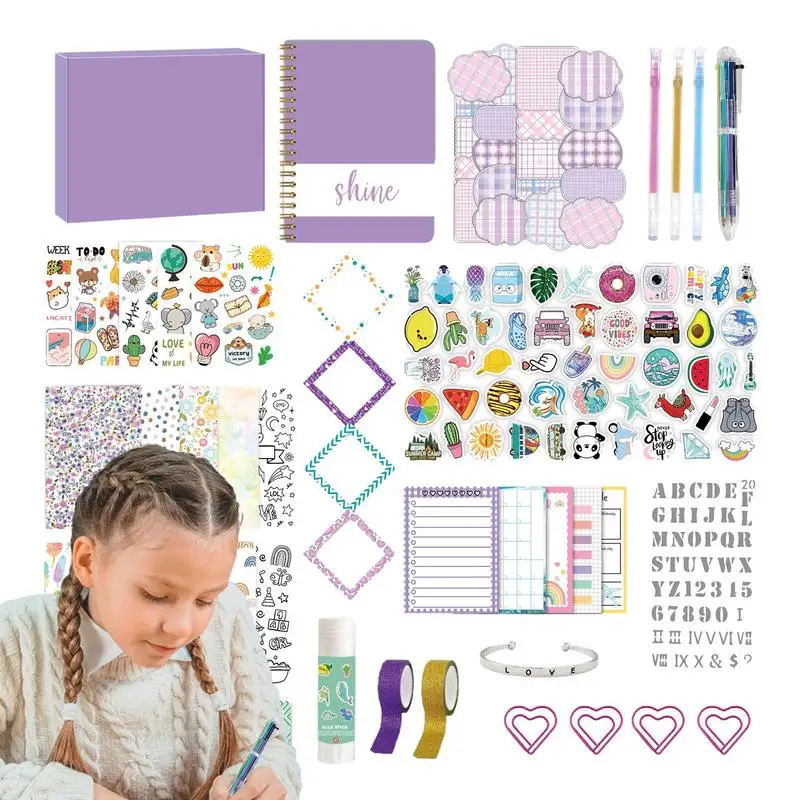 

Diary Journaling Stationery Set DIY Diary Supplies Kit Scrapbook Supplies Set With Anti-Bleed Paper Unleash Creativity For