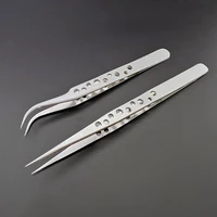 Industrial Tweezers Electronics Anti-static Curved Straight Tip Precision Stainless DIY Hand Tools Sets Forceps Phone Repair 2