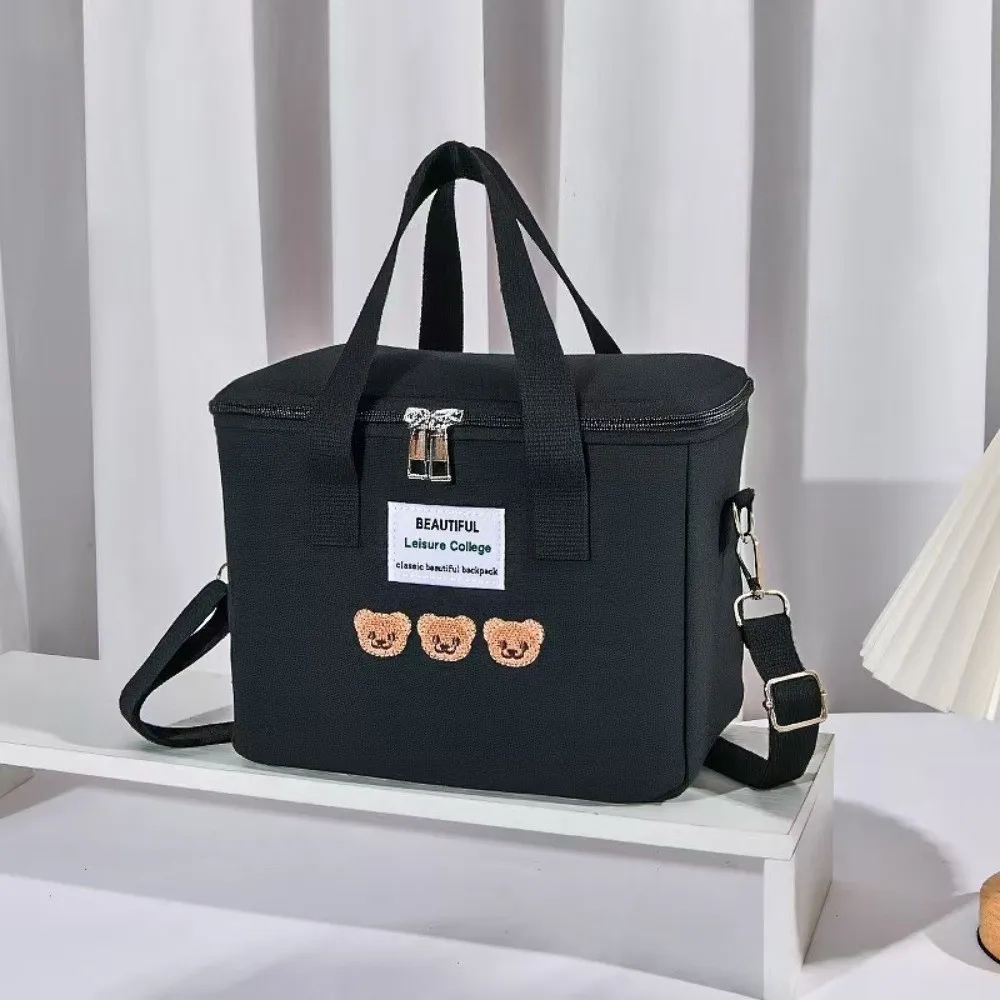 Canvas Mummy Bag Bear Cartoon Baby Diaper Organizer Large Capacity Picnic Dinner Container Women Handbag Mother Kids
