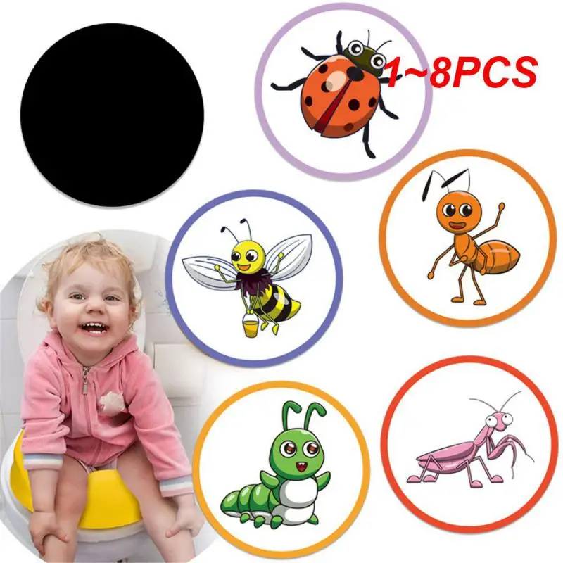 Color Changes Interactive Innovative Design Durable Material Kid-friendly Easy Installation Durable Toilet Sticker 1~8PCS
