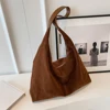 2969-792076.jpg Suede Shoulder Bag - Large Zippered Hobo - Commuter & Travel Tote