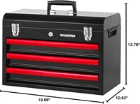 408-Piece Mechanics Tool Set, General Household Home Repair Tool Kit with 3-Drawer Heavy Duty Metal Box, Hand Tool Kit Set 1 Pac 2