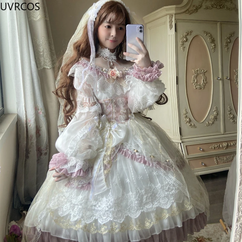 ヴィンテージ風 フラワー プリンセス ロリータドレス 旨い 