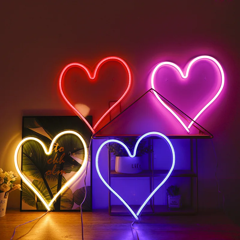 

Love Heart LED Neon Light Decorative Rechargeable Romantic Confession Neon Light for Party Birthday Valentine's Day Christmas