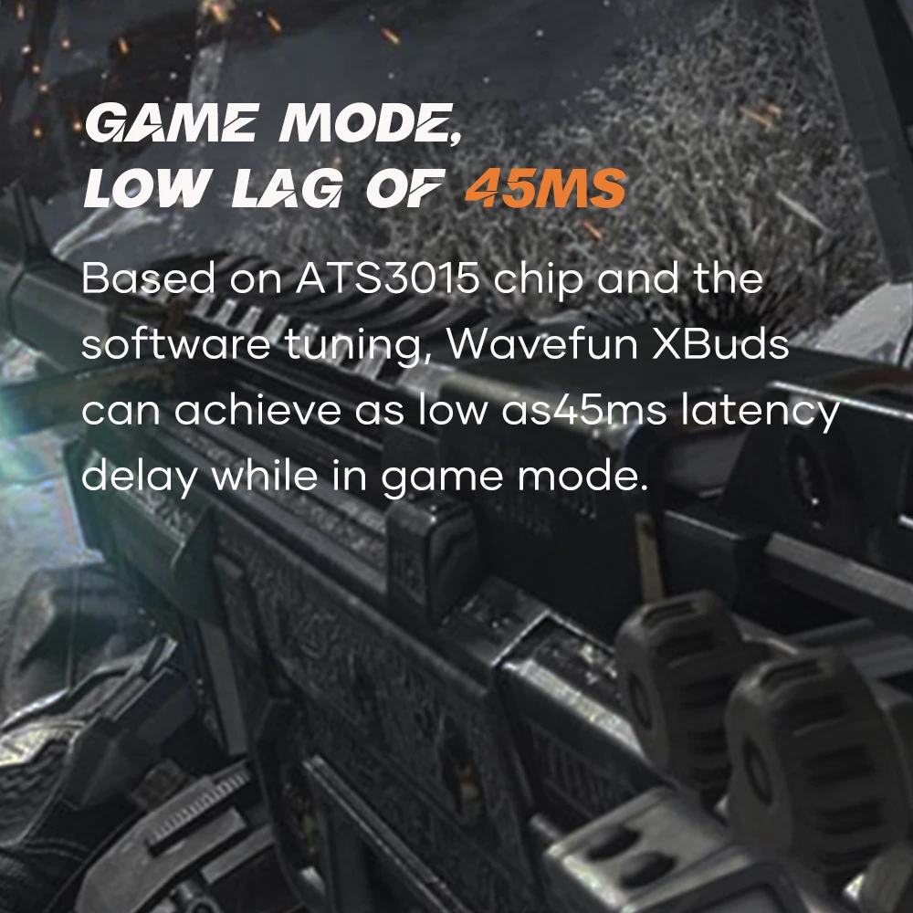 Wavefun XBuds 블루투스 이어폰 무선 헤드폰(이어훅 포함) IPX7 방수 슈퍼 베이스 스포츠 이어폰 음악 게임 모드